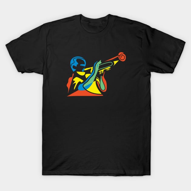 Modern Art Trumpet Musician T-Shirt by jazzworldquest